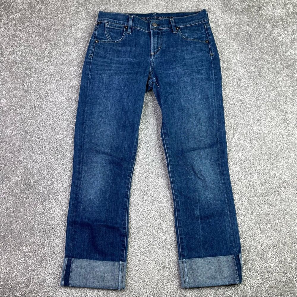 Citizens of Humanity Dani Jeans Women's 25 Blue Cropped Straight Low Rise Dark